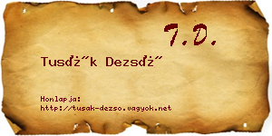 Tusák Dezső névjegykártya